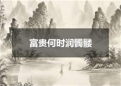 富贵何时润髑髅