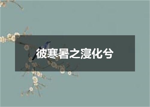 彼寒暑之寖化兮