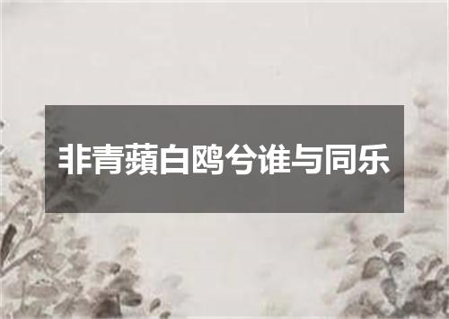 非青蘋白鸥兮谁与同乐