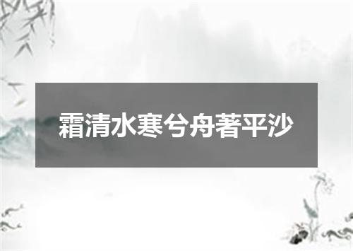 霜清水寒兮舟著平沙