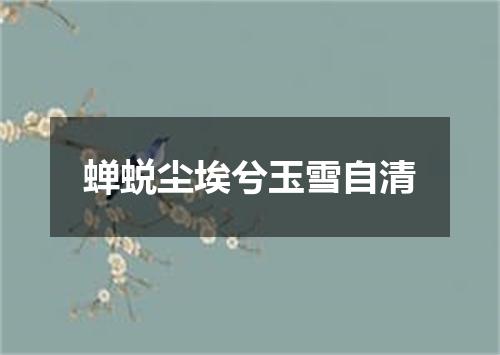 蝉蜕尘埃兮玉雪自清