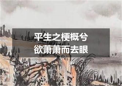 平生之梗概兮欲萧萧而去眼
