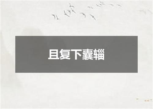 且复下囊辎