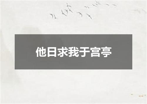 他日求我于宫亭