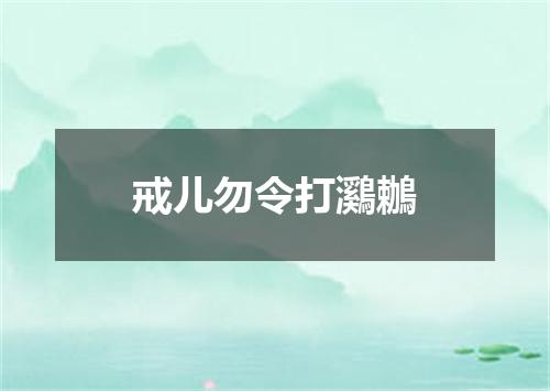 戒儿勿令打鸂鶒