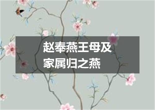 赵奉燕王母及家属归之燕