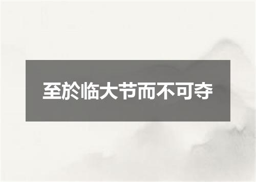 至於临大节而不可夺