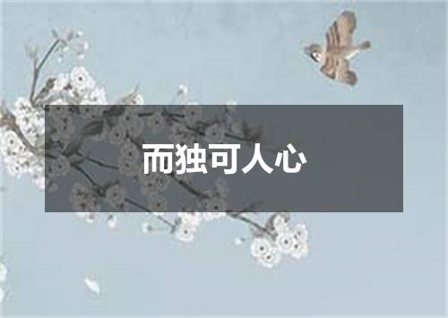 而独可人心