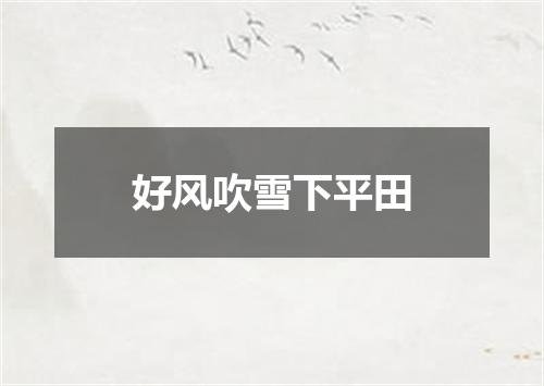 好风吹雪下平田