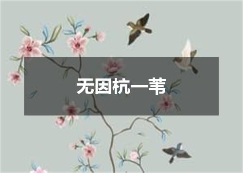 无因杭一苇