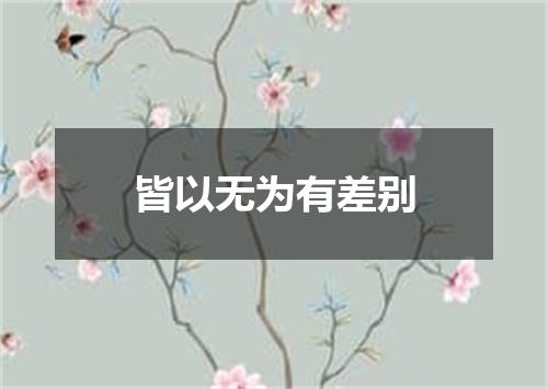 皆以无为有差别