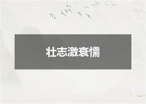 壮志激衰懦