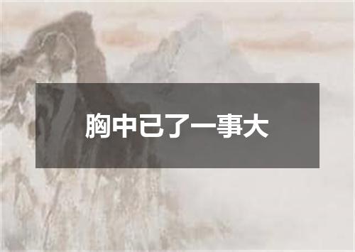 胸中已了一事大