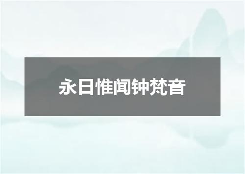 永日惟闻钟梵音