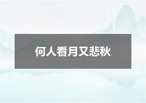 何人看月又悲秋