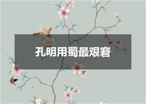 孔明用蜀最艰窘
