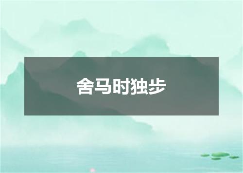 舍马时独步