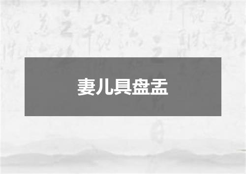 妻儿具盘盂