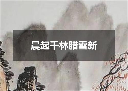 晨起千林腊雪新