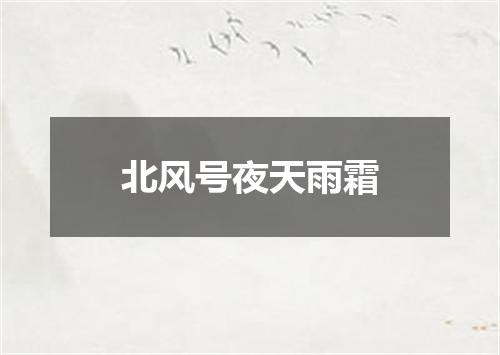 北风号夜天雨霜