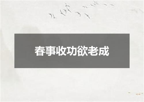 春事收功欲老成