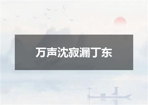 万声沈寂漏丁东