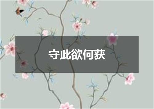 守此欲何获