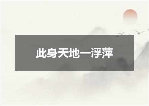 此身天地一浮萍