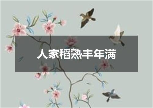 人家稻熟丰年满
