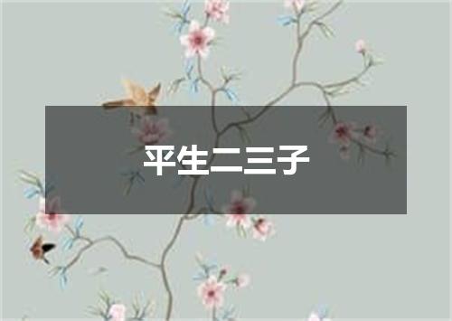 平生二三子