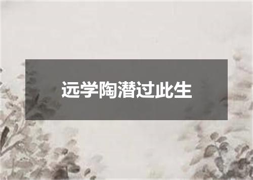 远学陶潜过此生