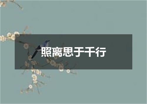 照离思于千行