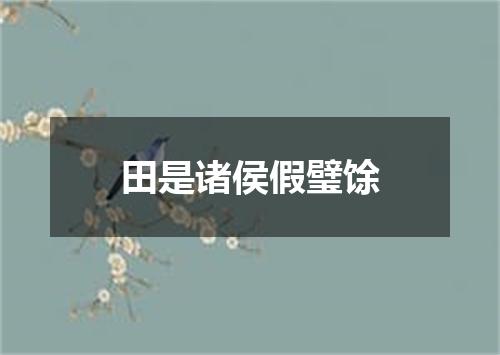 田是诸侯假璧馀
