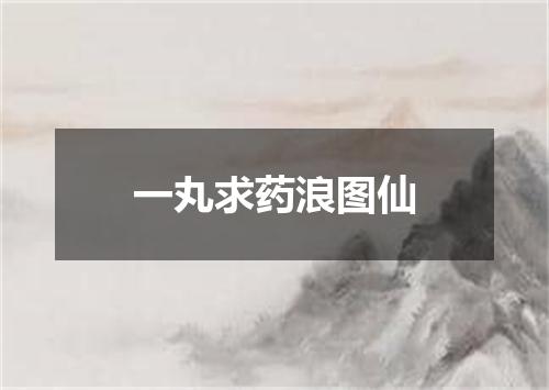 一丸求药浪图仙
