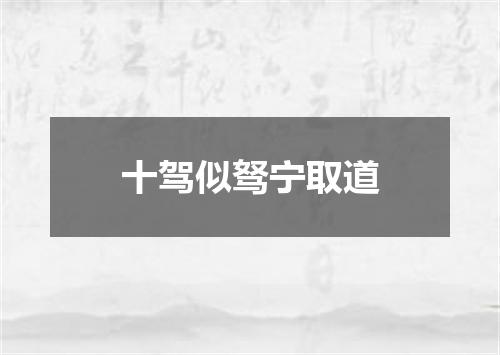 十驾似驽宁取道