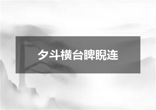夕斗横台睥睨连