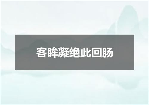 客眸凝绝此回肠