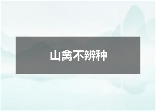 山禽不辨种