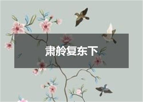 肃舲复东下