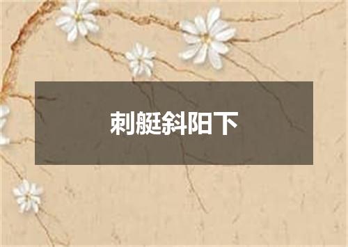 刺艇斜阳下