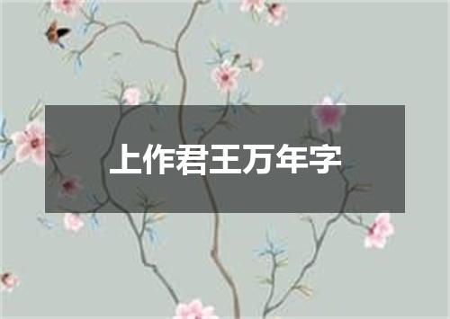 上作君王万年字