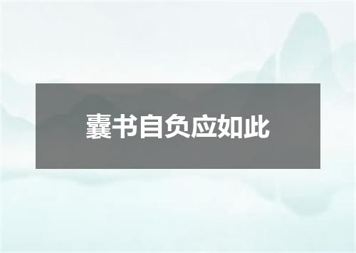 囊书自负应如此