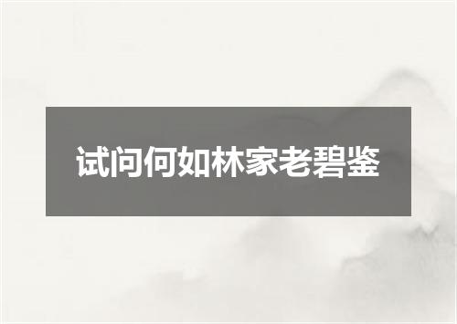 试问何如林家老碧鉴
