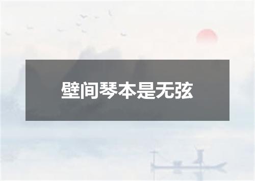 壁间琴本是无弦