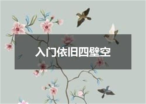 入门依旧四壁空