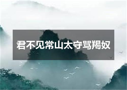 君不见常山太守骂羯奴
