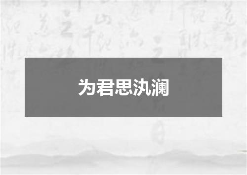为君思汍澜