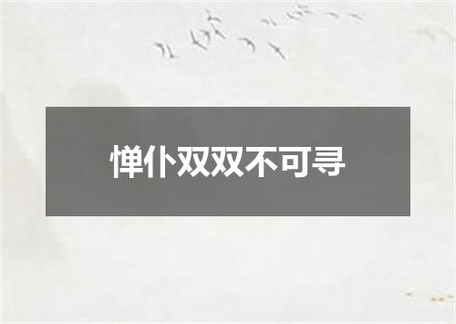 惮仆双双不可寻