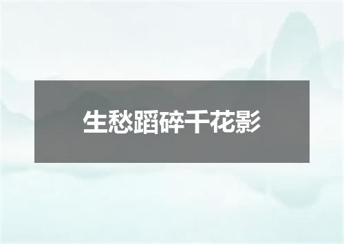 生愁蹈碎千花影