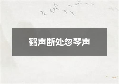 鹤声断处忽琴声
